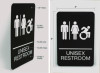 Ada Sign, Unisex Restroom, 6 x 9, Black Face, White Graphics