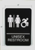 Ada Sign, Unisex Restroom, 6 x 9, Black Face, White Graphics