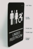Ada Sign, Unisex Restroom, 6 x 9, Black Face, White Graphics