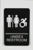 Ada Sign, Unisex Restroom, 6 x 9, Black Face, White Graphics