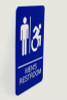 Ada Sign, Men's Restroom, 6 x 9, Blue Face, White Graphics