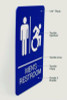 Ada Sign, Men's Restroom, 6 x 9, Blue Face, White Graphics