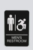 Ada Sign, Men's Restroom, 6 x 9, Black Face, White Graphics