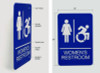 Ada Sign, Women's Restroom, 6 x 9, Blue Face, White Graphics
