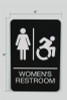 Ada Sign, Women's Restroom, 6 x 9, Black Face, White Graphics