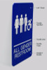 Ada Sign, All Gender Restroom, 6 x 9, Blue Face, White Graphics