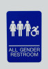 Ada Sign, All Gender Restroom, 6 x 9, Blue Face, White Graphics
