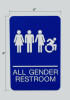 Ada Sign, All Gender Restroom, 6 x 9, Blue Face, White Graphics