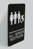 Ada Sign, All Gender Restroom, 6 x 9, Black Face, White Graphics