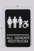 Ada Sign, All Gender Restroom, 6 x 9, Black Face, White Graphics