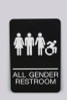 Ada Sign, All Gender Restroom, 6 x 9, Black Face, White Graphics