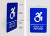 Ada Sign, Area Of Refuge, 6 x 9, Blue Face, White Graphics