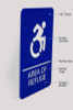 Ada Sign, Area Of Refuge, 6 x 9, Blue Face, White Graphics