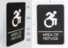 Ada Sign, Area Of Refuge, 6 x 9, Black Face, White Graphics