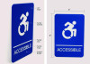Ada Sign, Accessible, 6 x 9, Blue Face, White Graphics