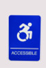 Ada Sign, Accessible, 6 x 9, Blue Face, White Graphics