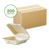 Nourish Molded Fiber Takeout Containers, Compostable, 7.9 x 7.9 x 2.9, White, Sugarcane, 200/Carton