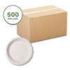 Nourish Molded Fiber Tableware, Compostable, Plate, Sugarcane, 9" Dia, White, 500/Carton