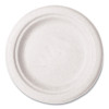 Nourish Molded Fiber Tableware, Compostable, Plate, Sugarcane, 6" Dia, White, 1,000/Carton
