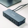 Usb-C Pro Docking Station 15-In-1, Audio/Displayport/Hdmi/Micro Sd/Rj45/Sd/Usb-A/Usb-C, Gray