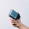 140 W 4-Port Gan Wall Charger, Black/Gray