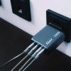 140 W 4-Port Gan Wall Charger, Black/Gray