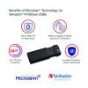 Pinstripe Usb 3.2 Flash Drive, 256 Gb, Black