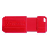 Pinstripe Usb 2.0 Flash Drive, 64 Gb, Caribbean Blue/Red, 2/Pack