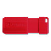 Pinstripe Usb 2.0 Flash Drive, 128 Gb, Blue/Red, 2/Pack
