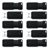 Pinstripe Usb 2.0 Flash Drive, 64 Gb, Black, 10/Pack