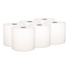 Hard Roll Paper Towels With Premium Absorbency Pockets With Colored Core, Gray Core, 1-Ply, 7.5" x 700 Ft, White, 6 Rolls/Ct