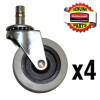 Srp Caster Kit, Four 2.5" Wheels, Gray
