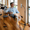 Twist Combi Black Table And Floor Tablet Stand, Black