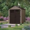 Everett Storage Shed, 201 Cu Ft, 6 Ft 2.75" x 5 Ft 5.25" x 7 Ft 8.75", Dark Taupe/Black/Slate