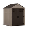 Everett Storage Shed, 201 Cu Ft, 6 Ft 2.75" x 5 Ft 5.25" x 7 Ft 8.75", Dark Taupe/Black/Slate