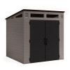 Modernist Storage Shed, 317 Cu Ft, 7 Ft 2.5" x 7 Ft 3.5" x 7 Ft 5.5", Stoney/Black