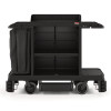 Premium Housekeeping Cart, Plastic, 1 Shelf, 24 x 62.13 x 49.75, Black