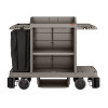 Partially Assembled Premium Housekeeping Cart, Plastic, 1 Shelf, 24 x 62.13 x 49.75, Platinum