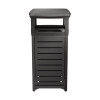 Outdoor Decorative Metal Square Trash Can With Two-Way Lid, 29 Gal, Plastic, Black