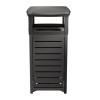 Outdoor Decorative Metal Square Trash Can With Two-Way Lid, 29 Gal, Plastic, Black
