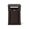 Resin Customizable Garbage Can With Covered Lid, 34.4 Gal, Plastic, Java