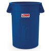 Utility Trash Can, 56.9 Gal, Plastic, Blue