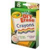 Washable Dry Erase Crayons With Built-In Sharpener And E-Z Erase Cloth, Large Size, 0.44" x 4", 8 Assorted Colors, 8/Pack