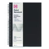 Wirebound Soft-Cover Notebook, 1-Subject, Narrow Rule, Black Cover, (80) 9.5 x 6.5 Sheets
