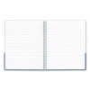Wirebound Hardcover Notebook, 1-Subject, Narrow Rule, Gray/Blue Cover, (80) 11 x 8.5 Sheets