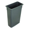 Trimline Rectangle Waste Container, 23 Gal, Plastic, Gray, 4/Carton
