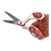 Vintage Stainless Steel Scissors, 8" Long, Offset Rose Gold Handle
