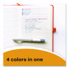 4-Color Shine Multi-Color Ballpoint Pen, Retractable, Medium 1Mm, Black/Blue/Green/Red Ink, Assorted Metallic Barrels, 3/Pack