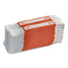 Currency Straps, Self-Adhesive, Ones, $50 Strap, Orange/White, 1,000/Pack