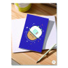 Smoko Astro Tayto Layflat Notebook, 1-Subject, Medium/College Rule, Blue/White/Tan Cover, (72) 8 x 5 Sheets